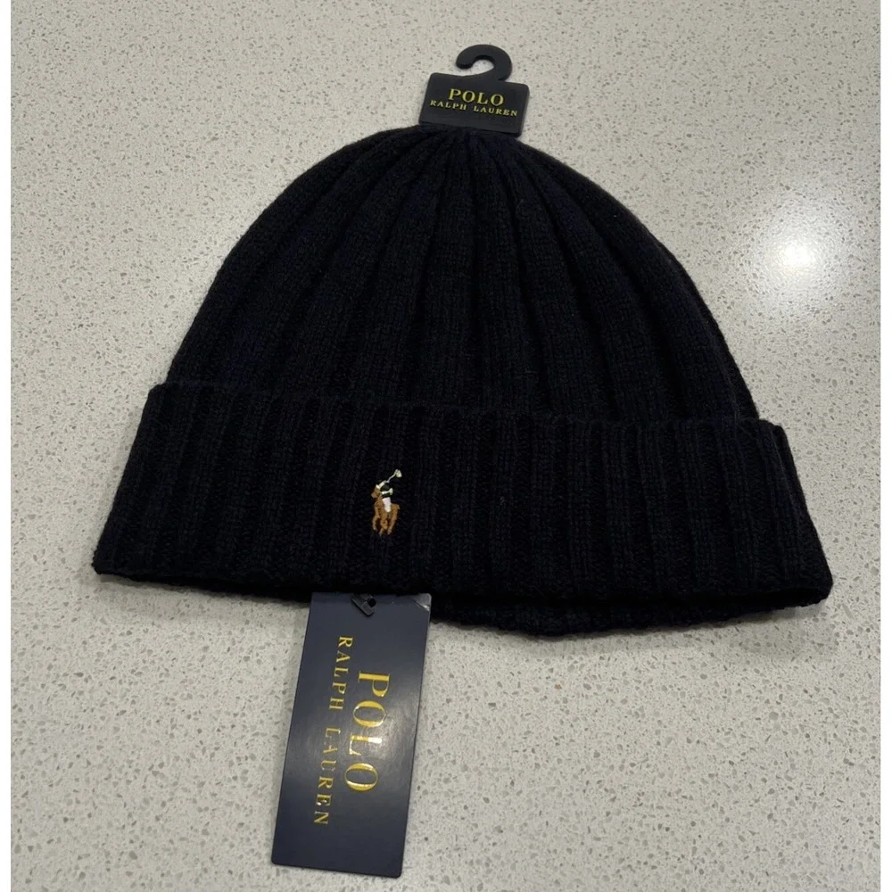 Polo Ralph Lauren Men's Skull Cap Beanie Winter Hat Color Navy O/S NWT